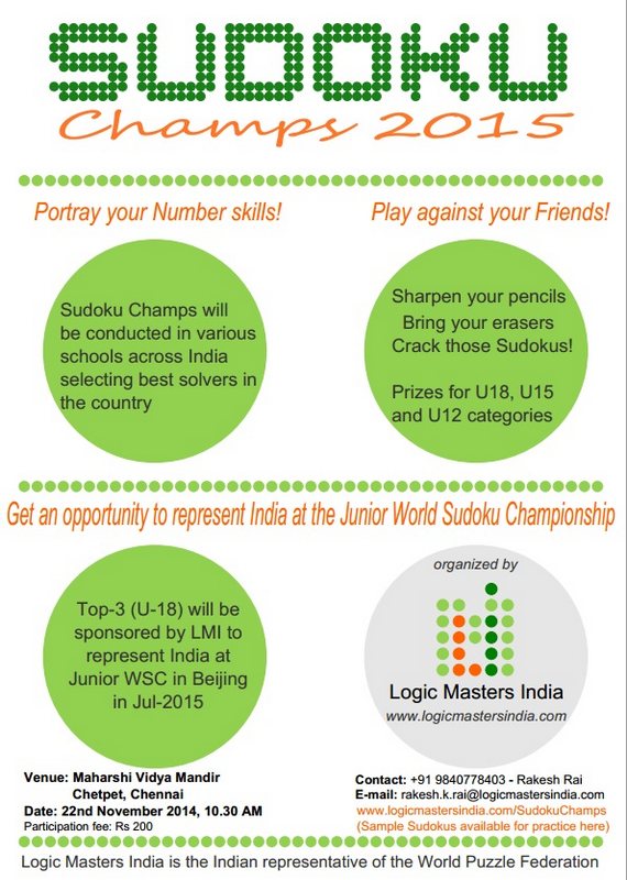 Kids Sudoku Competition, July 1 to July 15