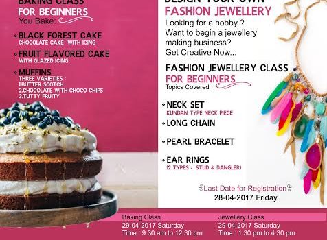 Baking and Fashion Jewellery Workshop at T. Nagar