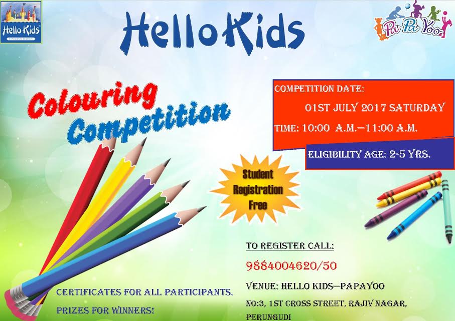 Colouring Competition for Kids Perungudi on July 1 2017