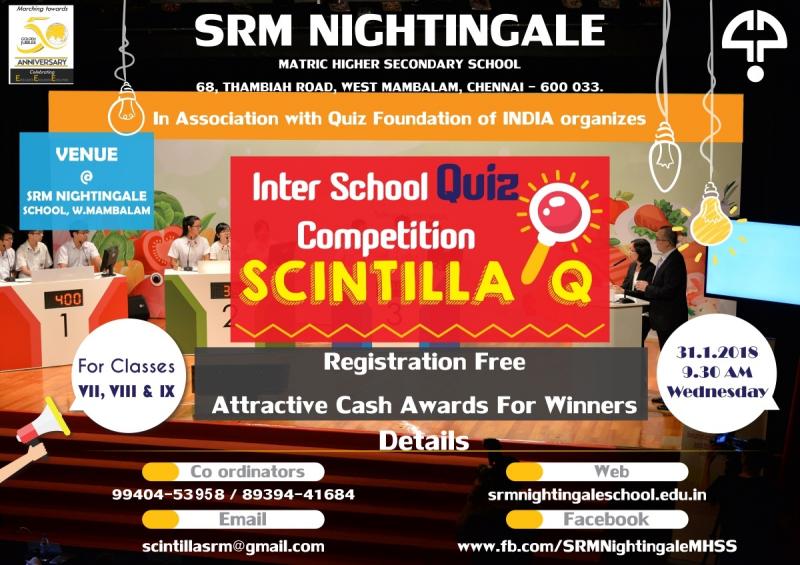 Srm Nightingale Inter School Quiz Competition Scintilla Q On