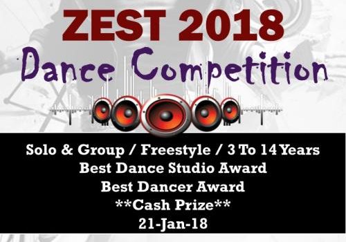 Zest 2018 – Solo & Group Dance Competition – 21-Jan-18 Zest 2018 – Solo & Group Dance Competition – 21-Jan-18