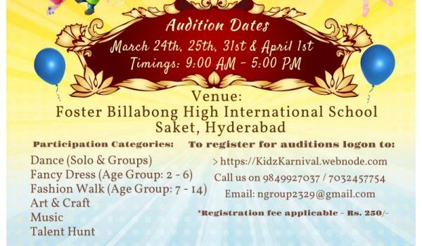 ‘Kidz Karnival 2018 – Season 1’ in Hyderabad ‘Kidz Karnival 2018 – Season 1’ in Hyderabad