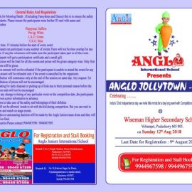 ANGLO JOLLYTOWN-2018 Competitions at Pondicherry ANGLO JOLLYTOWN-2018 Competitions at Pondicherry
