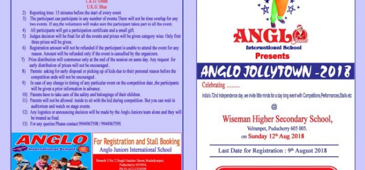 ANGLO JOLLYTOWN-2018 Competitions at Pondicherry