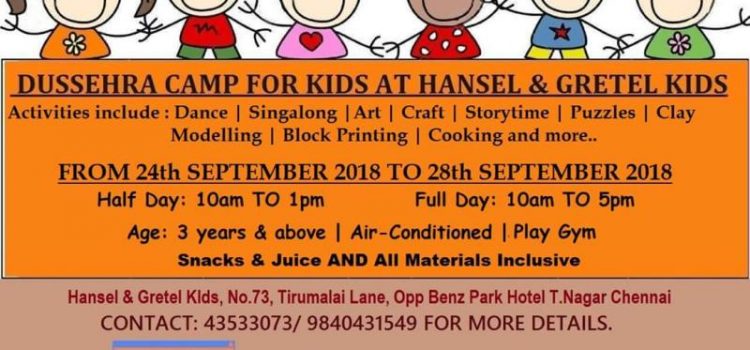 Dussera Camp for kids at Hansel and Gretel kids
