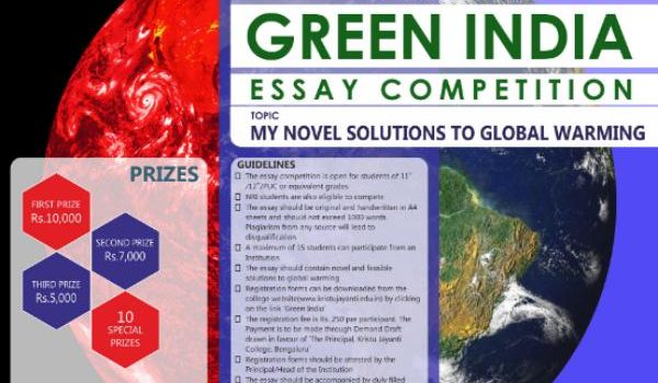 6th National Green India Essay Competition for 11th & 12th Students by Kristu Jayanti College 6th National Green India Essay Competition for 11th & 12th Students by Kristu Jayanti College