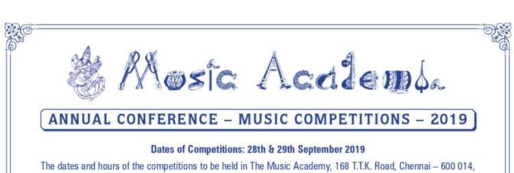 Music Academy Annual Competitions 2019 in Vocal and Instrumental Music