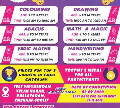 Open State Level Competition 2019 (Abacus / Vedic Maths / Drawing / Colouring / Handwriting / Math-A Magic) Open State Level Competition 2019 (Abacus / Vedic Maths / Drawing / Colouring / Handwriting / Math-A Magic)