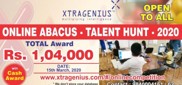 Xtragenius Great Indian Online ABACUS Talent Hunt 2020 Xtragenius Great Indian Online ABACUS Talent Hunt 2020