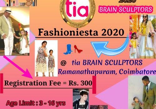FASHIONIESTA 2020 – Fashion show for Kids & Parents on 15th March 2020 in Coimbatore