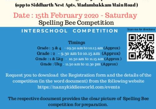 Spelling Bee Competition at NANNYKIDDIESWORLD on 15/02/2020 Spelling Bee Competition at NANNYKIDDIESWORLD on 15/02/2020