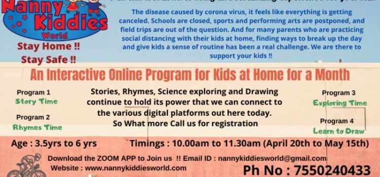 NKW –  AN INTERACTIVE ONLINE PROGRAM FOR KIDS AT HOME FOR A MONTH