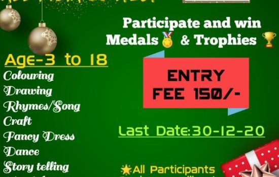 Fairy Kids proudly Presents All India Christmas Online Contest 2020 Fairy Kids proudly Presents All India Christmas Online Contest 2020