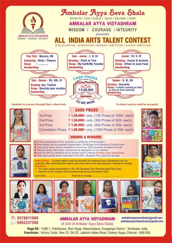 All India Arts Talent Contest 202223 Coloring Drawing, Essay