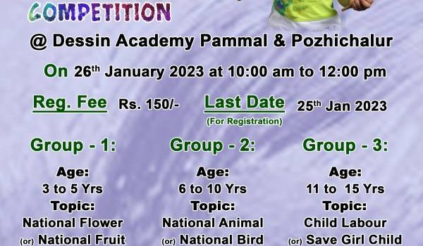 Painting Contest in Dessin Academy Branch Pozhichalur, Chennai