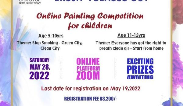 CANSTOP Online Painting Competition to observe World No Tobacco Day on 28th May 2022