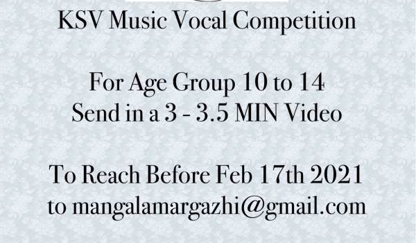 FREE Entry | KSV Vocal Competition for Kids in the age group of 10 to 14