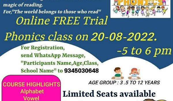 Free Online Phonics Trial Class by TUSKERS Daycare and Activity Center
