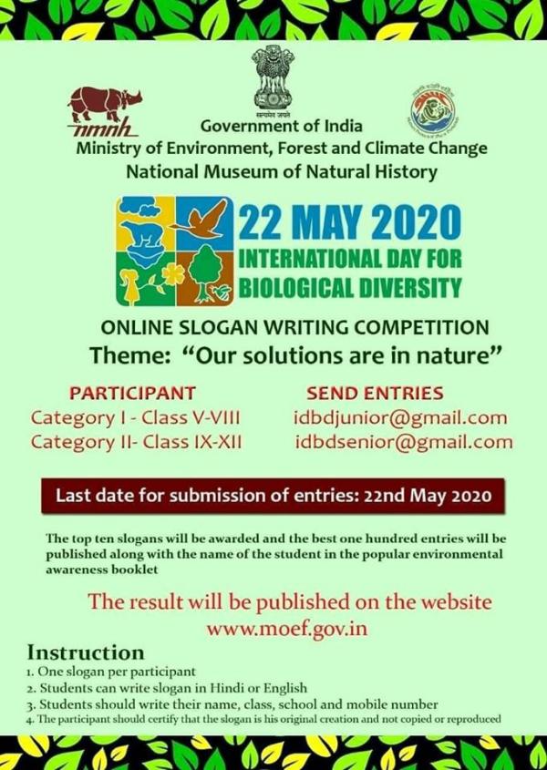 Online Slogan Writing Competition by the Ministry of Environment, Forest  and Climate Change, Government of India – Kids Contests