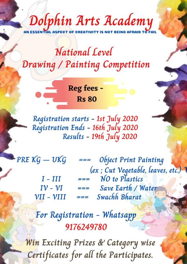 National Level Drawing And Painting Competition For Pre Kg To 8th Std By