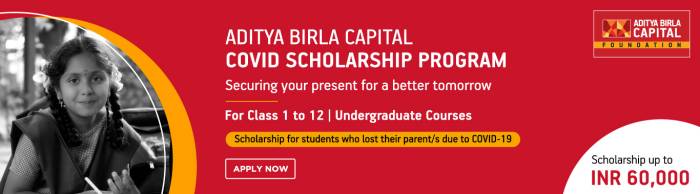 Aditya Birla Capital COVID Scholarship for School Students 2022-23
