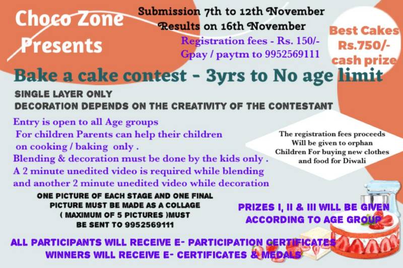 Choco Zone presents Bake a Cake Contest Kids Contests