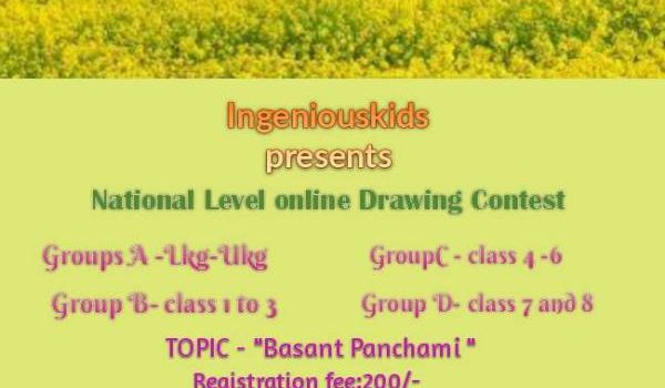 Ingeniouskids National Level Online Drawing Contest on the occasion of Basant Panchami