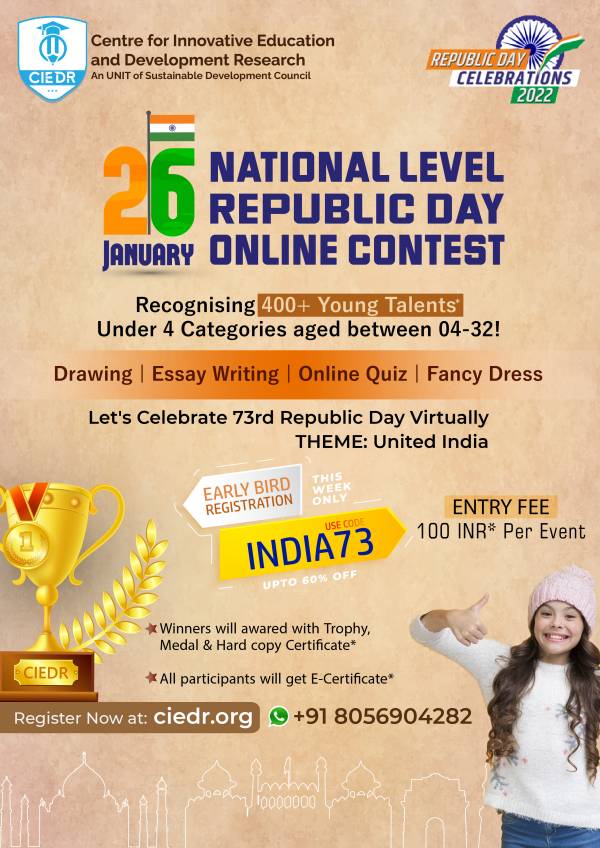 National Level Republic Day Competitions by CIEDR, Govt of India Kids