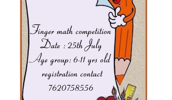 Online Competition for Finger Math on 25th July 2020 Online Competition for Finger Math on 25th July 2020