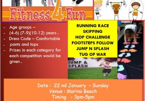 Fitness For Fun Competition for Kids on 22nd January 2023 @ Marina Beach