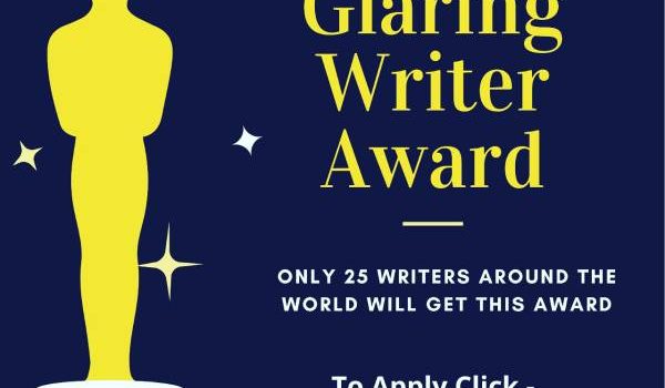 Glaring Writer Award by Flabbergasting Talents