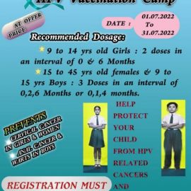 HPV vaccination camp for kids and young adults