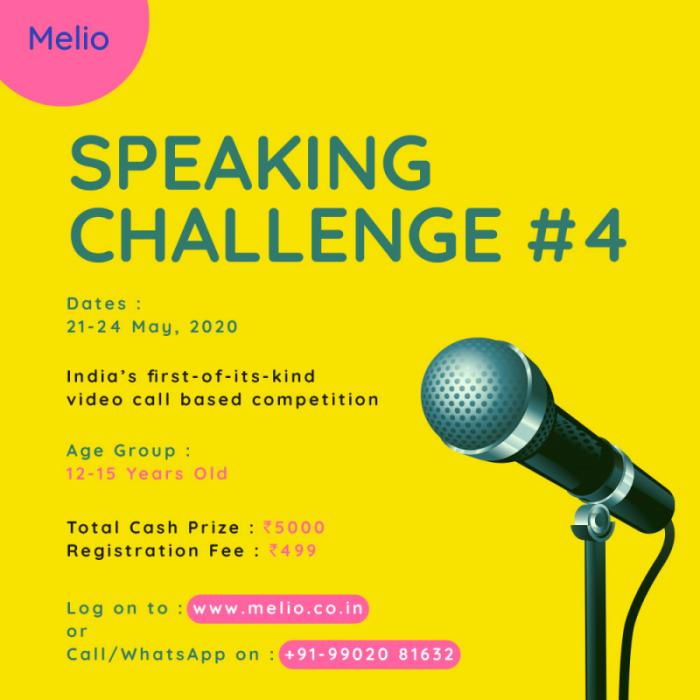 Melio Speaking Challenge Public Speaking and Debating Competitions