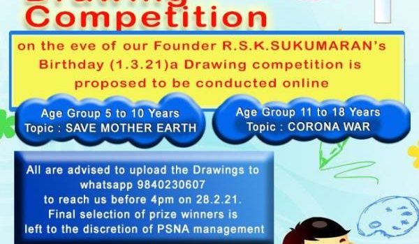 FREE Online Drawing Competition by PSNA Emphatic Fine Arts on March 1st, 2021
