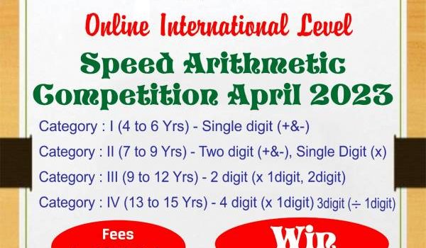 SPEED ARITHMETIC COMPETITION APRIL 2023