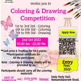 tia BRAIN SCULPTORS Coloring/Drawing Competition | @ Coimbatore on 02nd October 2022