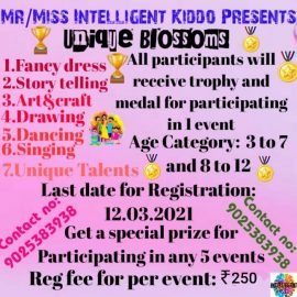 Mr/Miss Intelligent Kiddo Presents Unique Blossoms Mr/Miss Intelligent Kiddo Presents Unique Blossoms