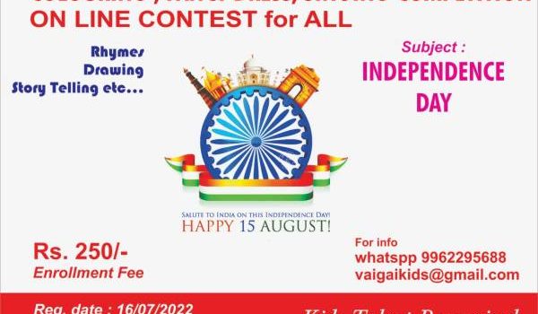 Independence Day Drawing Contest 2022 by Vaigai Kids