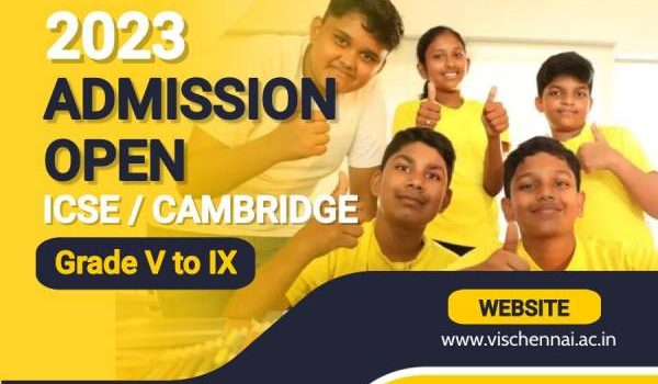 Vellore International School, Chennai Admissions Open For the   Academic Year 2023-24