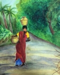 Deepika-Artwork-7-Lady-with-Pot-Painting