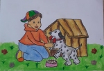 Shrika-Sriram-Artwork-1-girl-with-puppy
