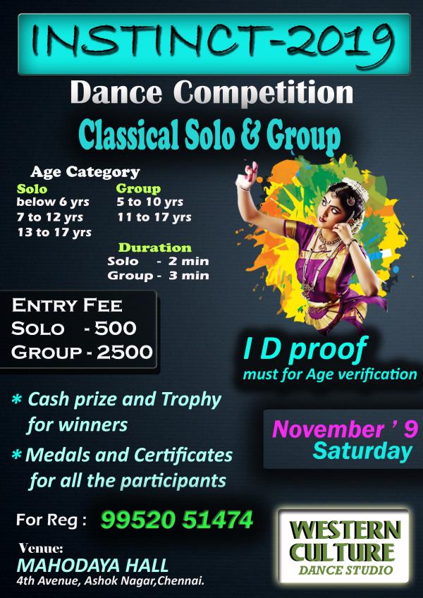 INSTINCT 2019 Dance Competition | Classical Dance Solo & Group Contests ...